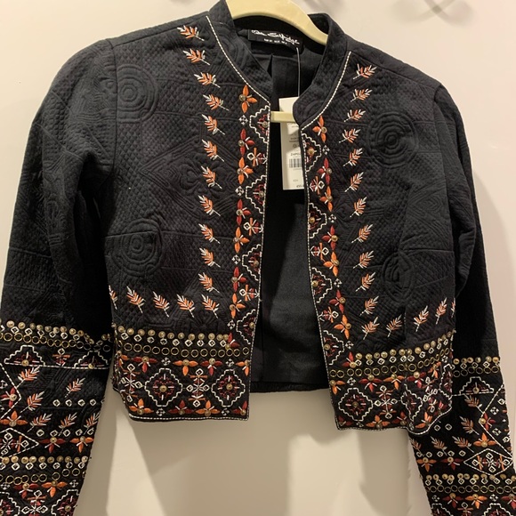 embroidered cropped jacket
